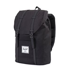NWT Herschel Retreat unisex Backpack Black 19.5 L Durable Daily Rucksack